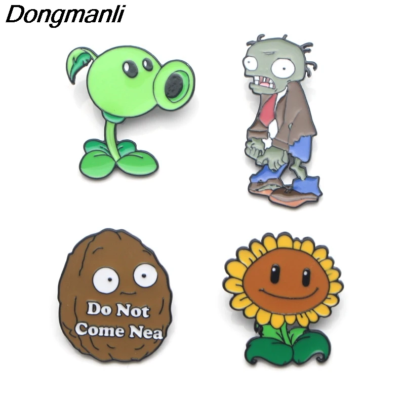P3766 Dongmanli забавные растения ghost игра Металлическая эмаль броши и булавки для