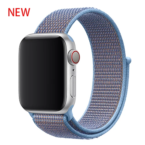 Cerulean 30 Ремешок для apple watch band 42 мм 38 мм iwatch 4 band 44 мм 40 мм apple watch 4 3 2 1 нейлоновая петля спортивный браслет correa аксессуары - Цвет ремешка: Cerulean 30