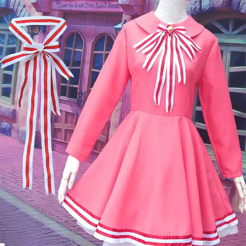 Cardcaptor card captor sakura четкие карты Kinomoto платье с Сакурой карнавальный костюм| |