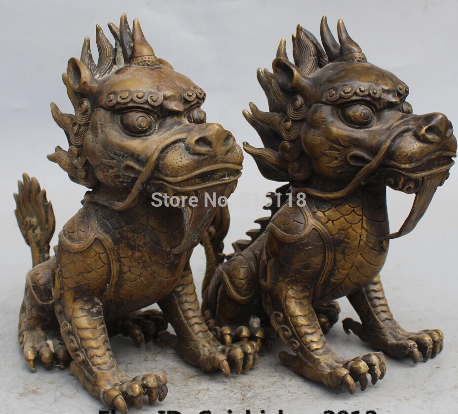 Быстрая Доставка 10 &quotКитайский Фэншуй Медь Зло Животных Дракон Kylin Цилинь