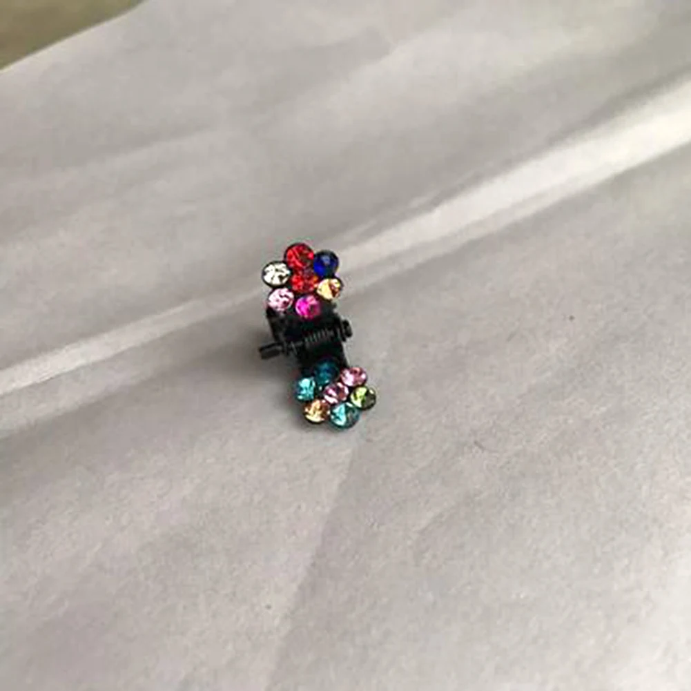 multicolor Новинка 1 шт. маленькие хрустальные цветы металлические когти для волос детские мини Стразы зажим для волос детские заколки для волос - Цвет: multicolor
