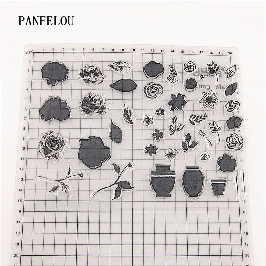 PANFELOU Цветочные Пазлы прозрачный силиконовый штамп/печать Сделай Сам
