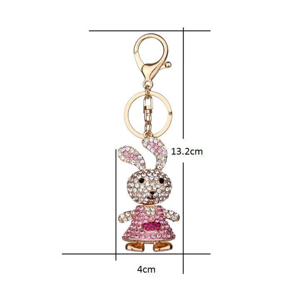 Cute Rhinestone Rabbit Pendant Women Key Chain Bag Purse Decoration Keyring | Украшения и аксессуары