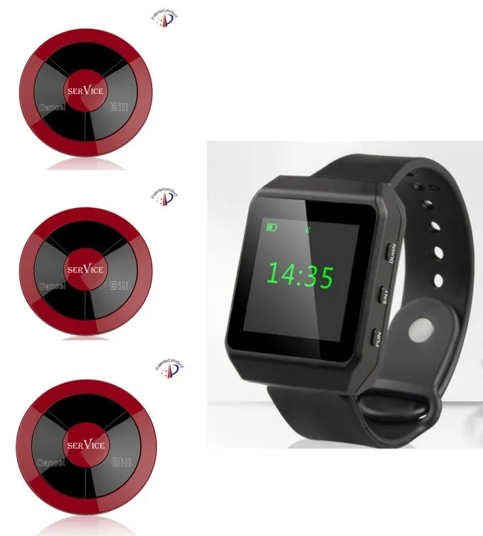 Бесплатная доставка! Система звонков звонок для вызова официанта 3 клавиши