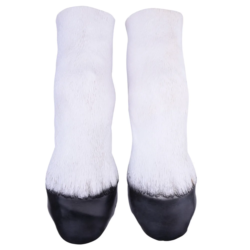 Латексная маска для ног лошади реквизит костюма на Хэллоуин латексные перчатки