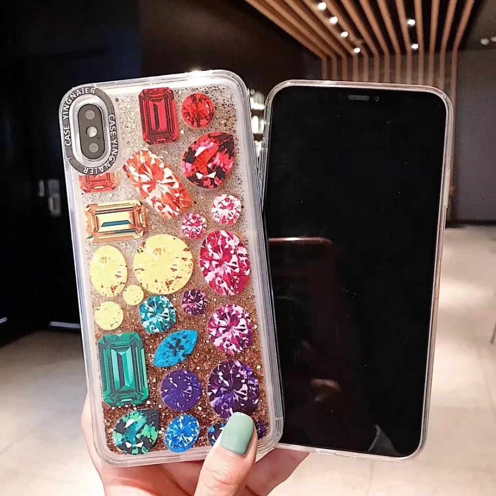 Glitter Bling Case For iphone 6 6s 7 8 X XR XS MAX Diamond Pattern Quicksand Cover 6plus 7plus 8plus XSMax Liquid Sand Cases | Мобильные