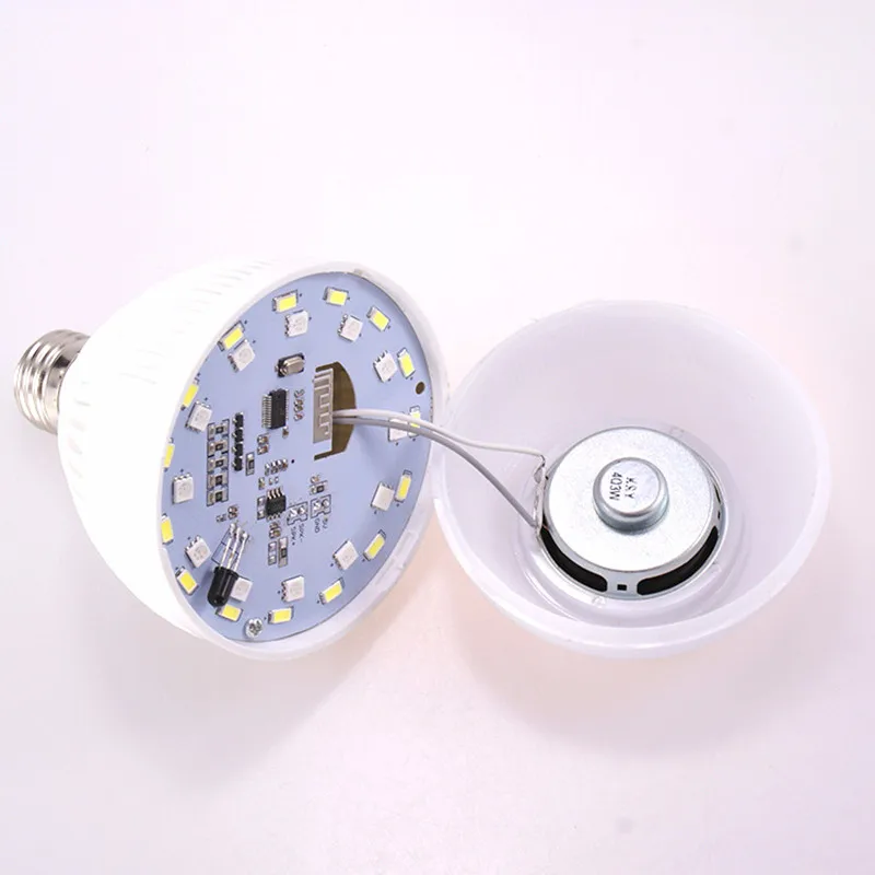Умная Беспроводная лампа E27 с Bluetooth динамиком диммируемая LED дистанционным