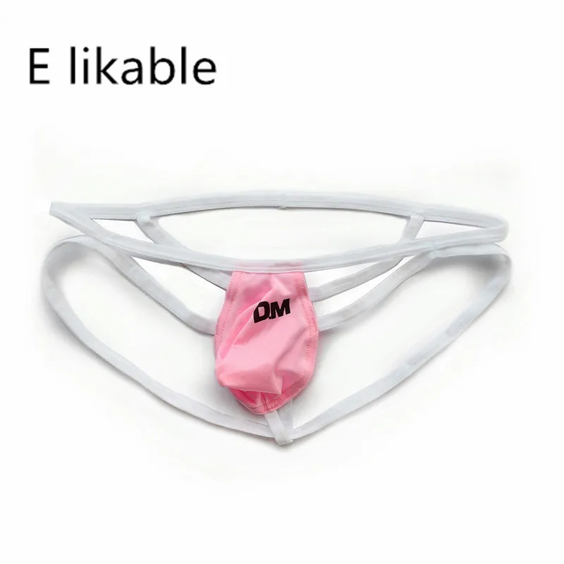 Модное мужское нижнее белье удобные дышащие однотонные стринги с низкой талией в