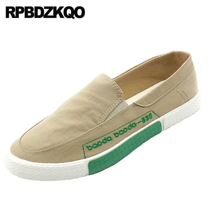 Skate 2021 Driving Slip On Green Breathable Flats Walking Soft Soled Trainers Embroidery Black Sneakers Men Canvas Shoes Casual |