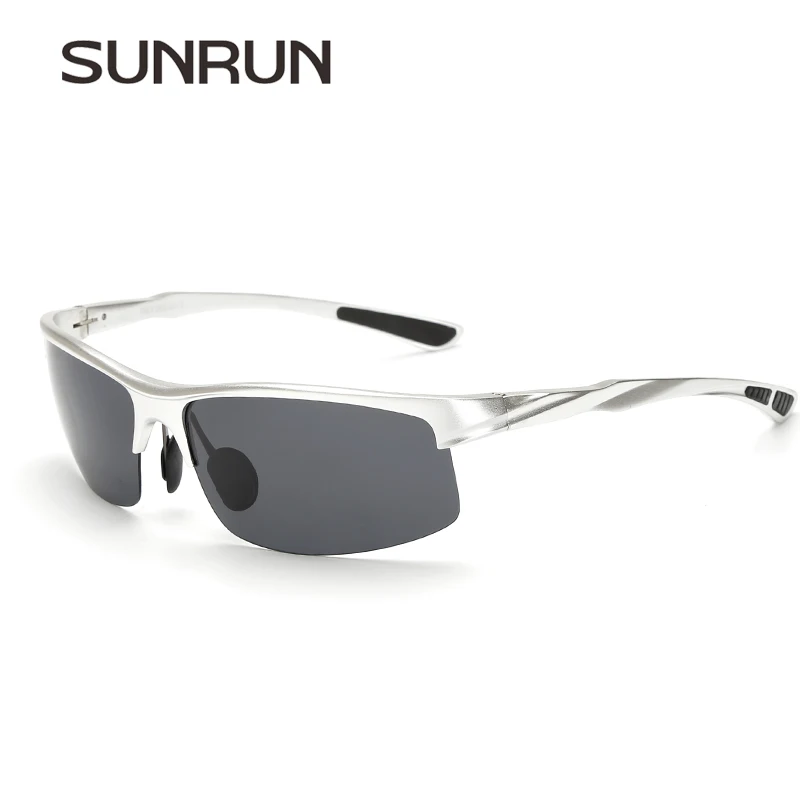 Солнцезащитные очки SUNRUN P8213 мужские поляризационные в алюминиевой оправе с