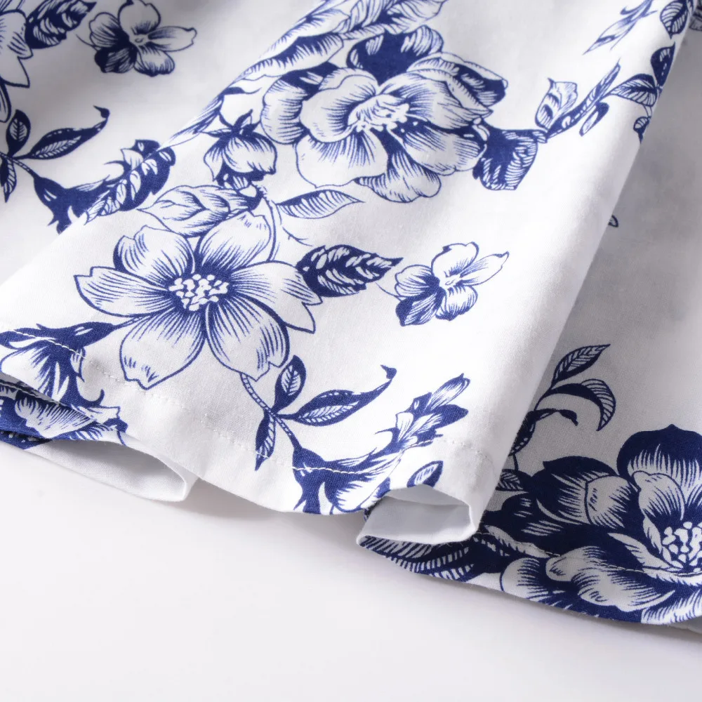 Chicanary Floral принт Для женщин 1950 s Винтаж Платья с коротким рукавом танцев хлопковое