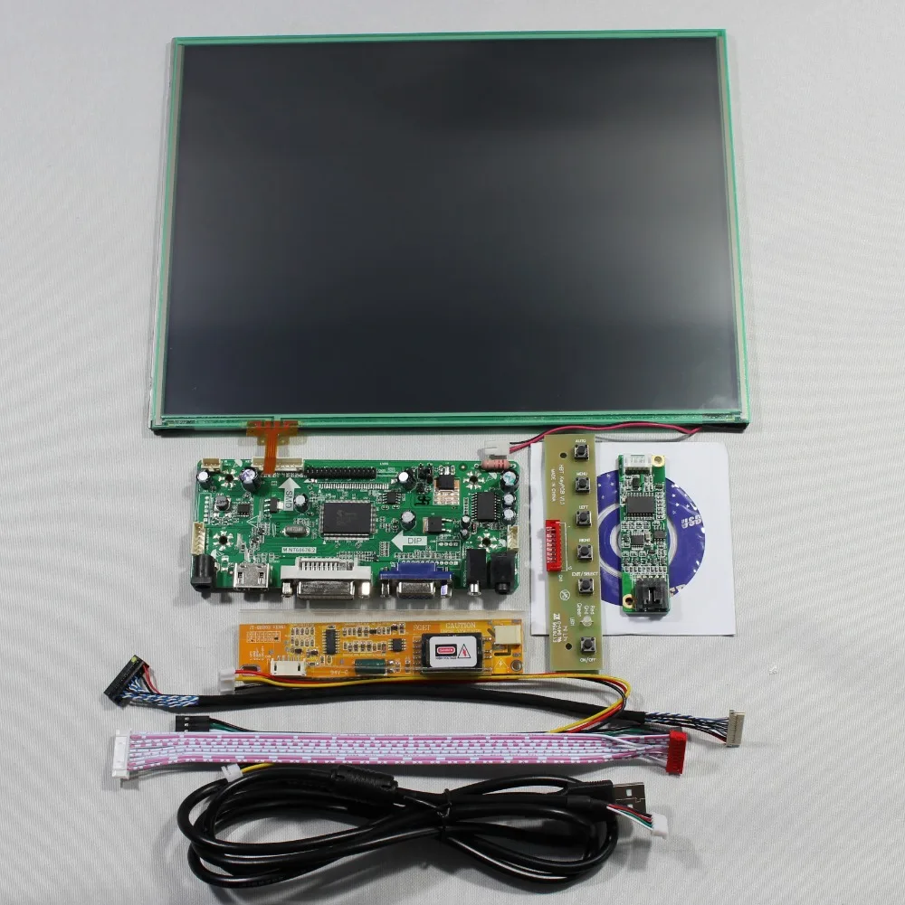 HDMI + VGA DVI Аудио Контроллер доска 12.1 inch LTD121ECNN 1024x768 жк-дисплей Сенсорная панель |