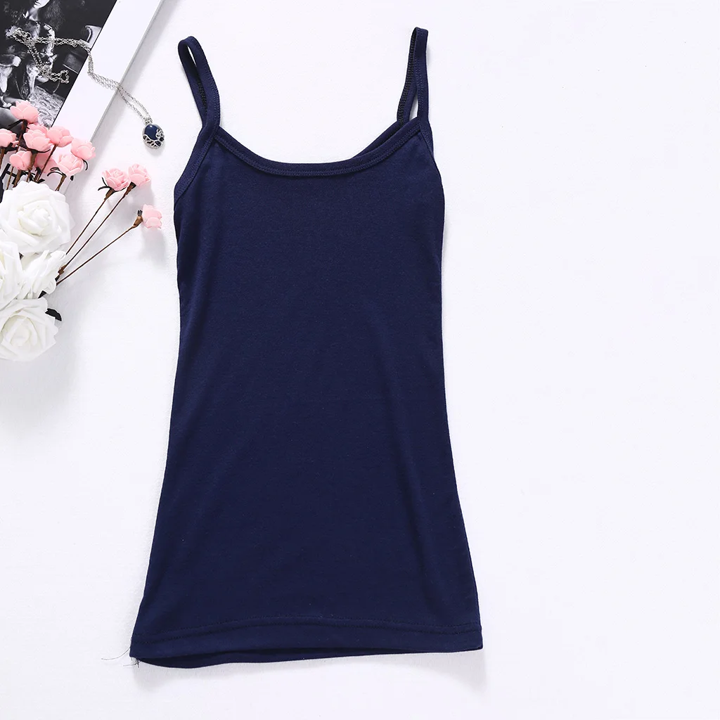 

Women Stretchy Camisole Spaghetti Strap Long Tank Top Slip Mini Dress 4Color SIZE XXL is available Now-W7 10