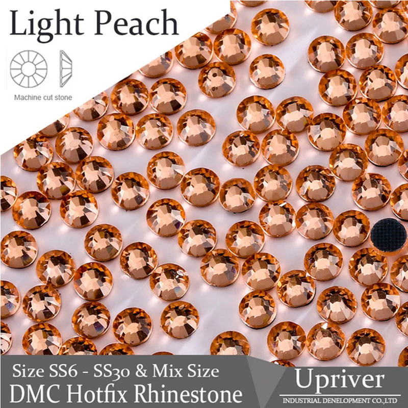 Линейный светлый персик горячей фиксации rhiengems DMC утюжок на стекле машинная резка