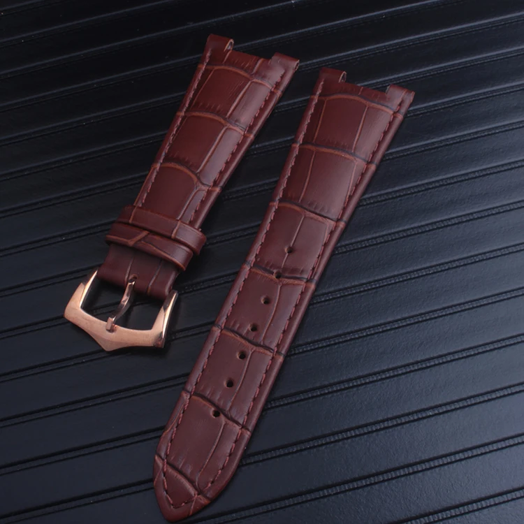 Черный коричневый синий ремешок из натуральной кожи браслет (подходит) Patek Philips