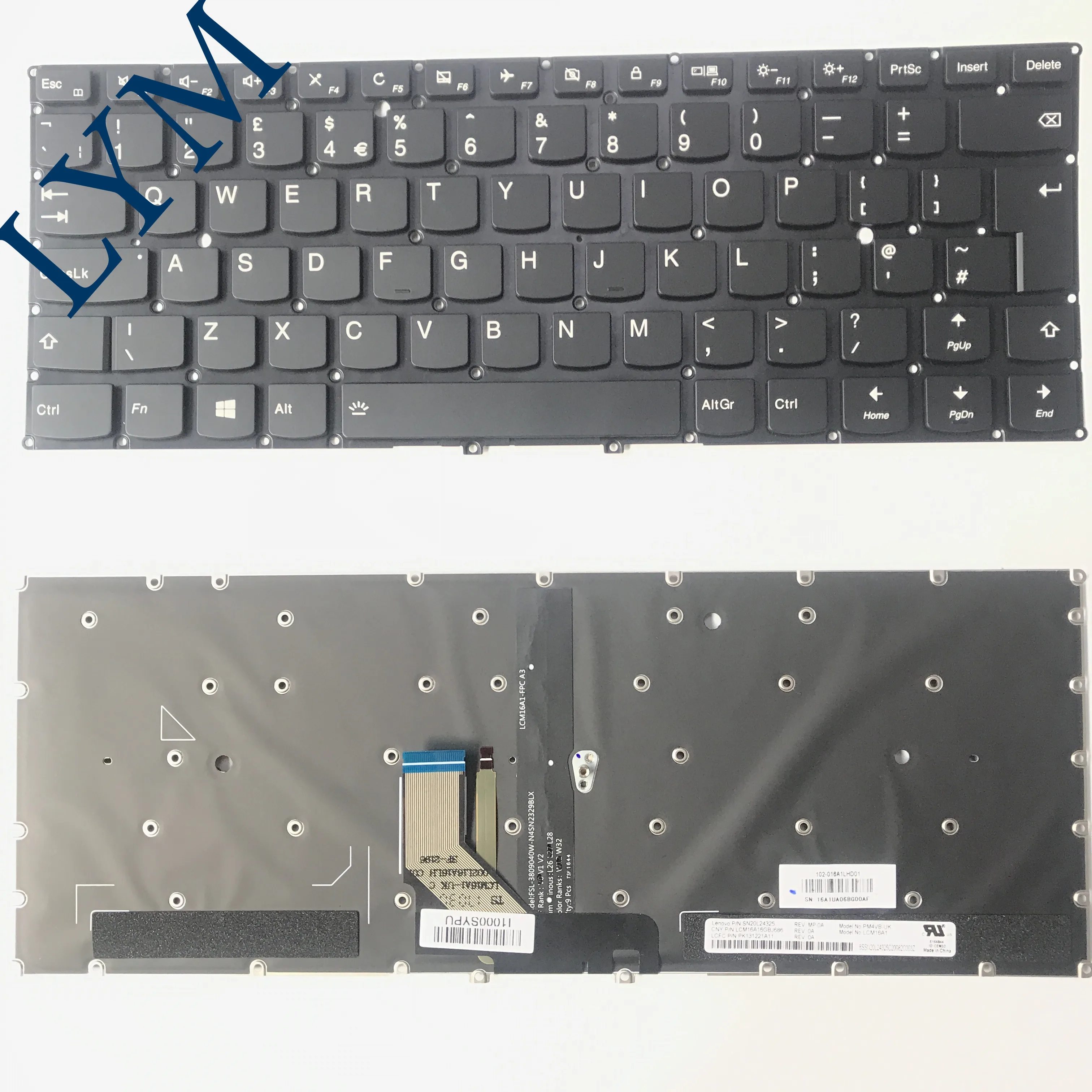 

Brand new original Laptop UK Keyboard For Lenovo Yoga 910-13IKB Yoga 5 Pro UK layout Backlit w/o Frame
