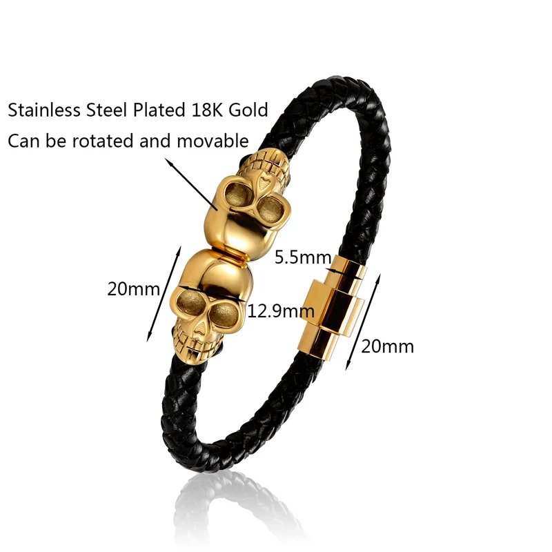 Новинка мужской и женский браслет в стиле панк плетеная кожаная веревка