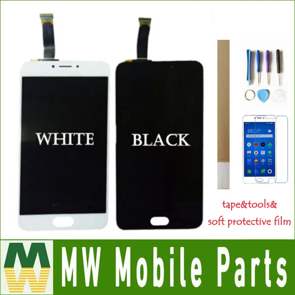 

100% Tested 5.5 Inch For Meizu MX6 MX 6 LCD Display Touch Screen Sensor Glass Digitizer Assembly Black White Color With Kit