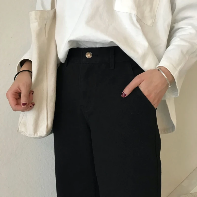 

2018 Spring Autumn New Fashion Female Clothing Plus Size Loose High Waist Ankle-Length Pants Jeans For Women Casual YZH66