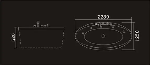 2230mm Oval Drop-in Fiberglass whirlpool Bathtub Acrylic Hydromassage Embedded Surfing Tub NS6019 | Обустройство дома