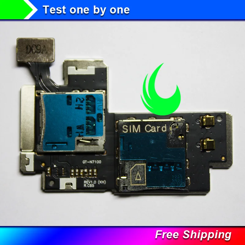 

10 шт./лот, оригинал, для Samsung Galaxy Note 2 N7100 N7105 T889 E250S, держатель для sim-карты, Micro SD, разъем для памяти, лоток, гибкий кабель