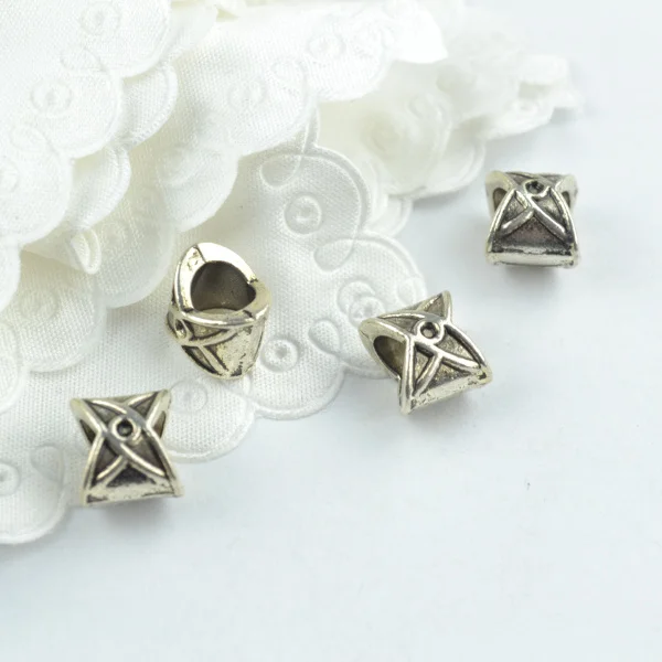 Металлические бусины в виде тибетского Серебряного Цветка 15 шт. подходят для