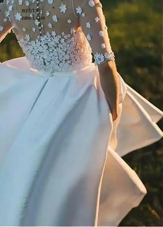 

Hi Low Vestido De Noiva 2020 Wedding Dresses Cheap Deep V-neck Flowers Beaded Beach Boho Dubai Arabic Wedding Gown Bridal
