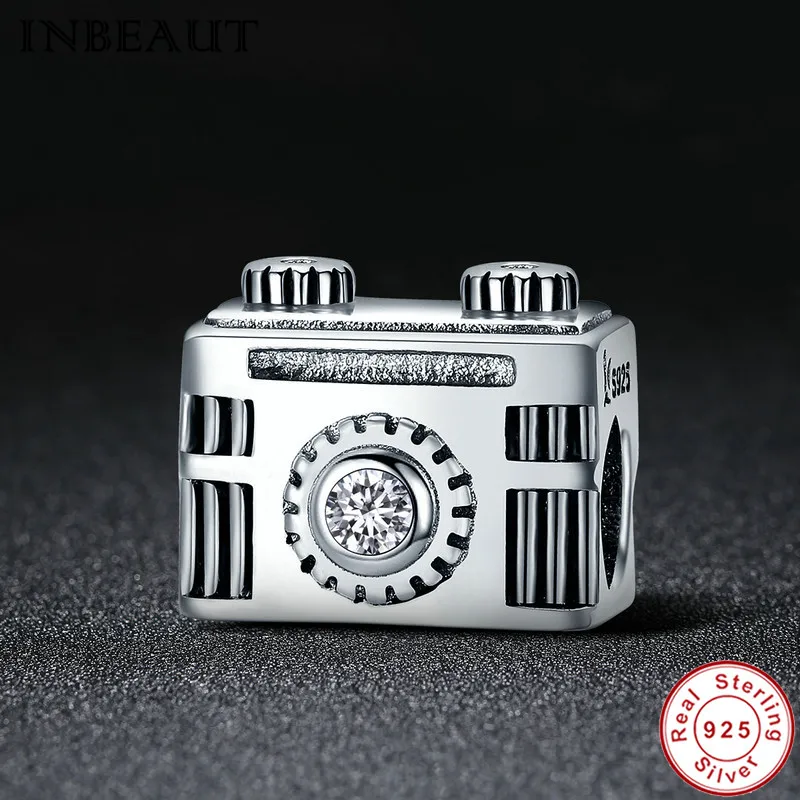 Женские винтажные бусины-шармы INBEAUT из серебра 100% пробы с фианитом | Украшения и