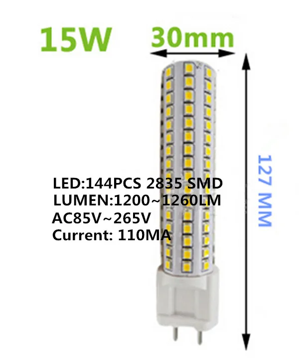 G12 LED 110V Светодиодный 10W 15W светильник 85V ~ 265V corn 2835SMD 220V | Лампы и освещение