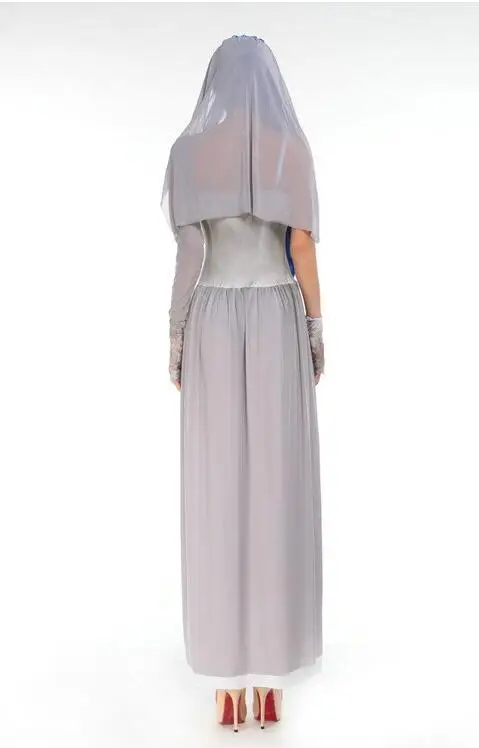 Новый страшный костюм белой невесты-мёртвеца с кровавым нарядом для Хэллоуина и маскарадной вечеринки.