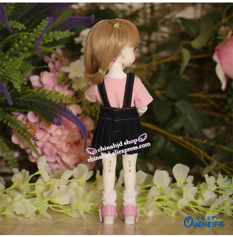 1/6 BJD SD кукла одежда розовая или белая Сетчатая футболка и черные джинсы милые для Yosd тела куклы аксессуары