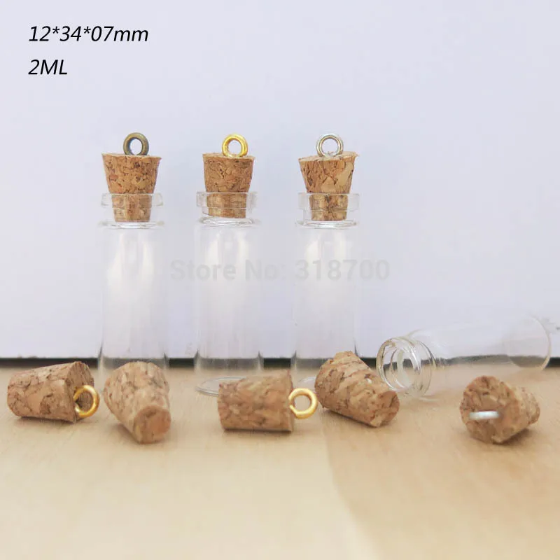 Портативный пустой 2 мл мини-проба Стекло флакон с проушиной крюк небольшой