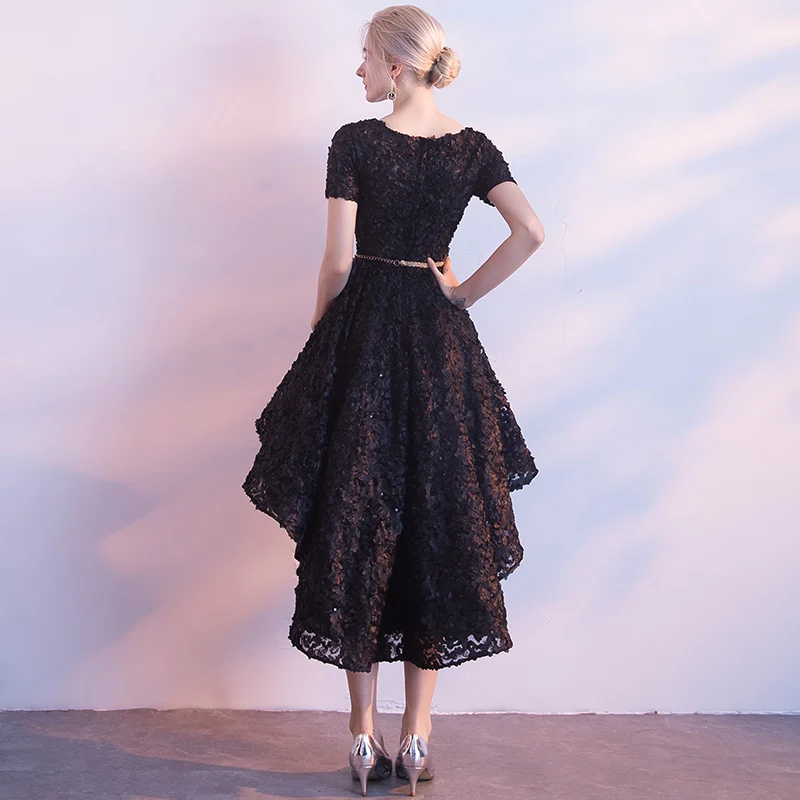 Женское вечернее платье кружевное с коротким рукавом и цветочным принтом