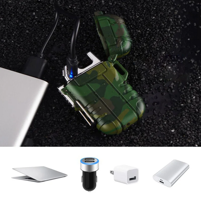 Ветрозащитная Водонепроницаемая плазменная Зажигалка GERUI с двойной дугой USB
