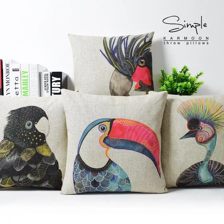 Подушка с рисунком павлина для попугая в американском стиле подушка птицей