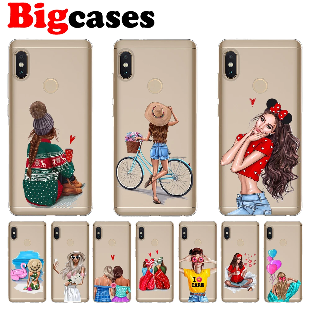 Soft TPU Funda For Xiaomi Redmi 5 Plus 6 6A Note 4 4X Pro Case Cover Silicone Capa Fashion Cute Sexy Girl Coque Phone Shell |