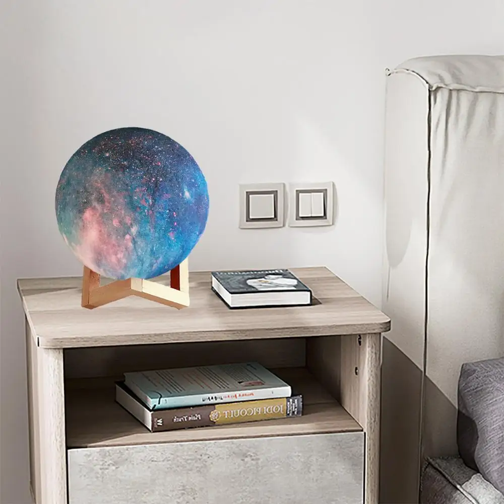 Updated 3D Print Galaxy Moon Lamp Remote Colorful Change Touch Led Night Light Home Decor Creative Gift Usb Dropshipping | Лампы и