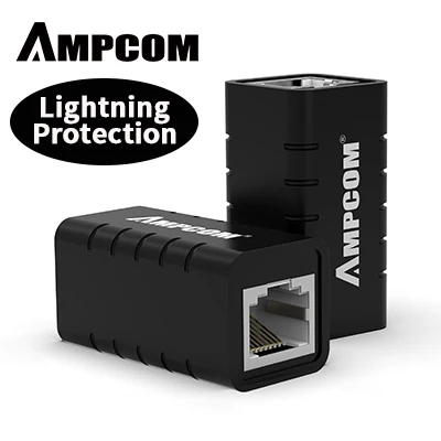 CAT6 LP Black AMPCOM RJ45 муфта 8P8C f-удлинитель Разъем LAN адаптер Встроенный Cat7/Cat6/Cat5e кабель Ethernet-молниезащиты - Цвет: CAT6 LP Black