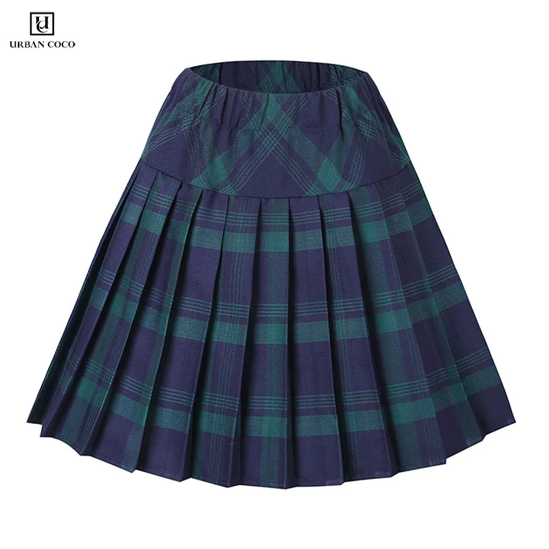 Urban CoCo Женская плиссированная юбка с эластичной резинкой на талии школьная форма