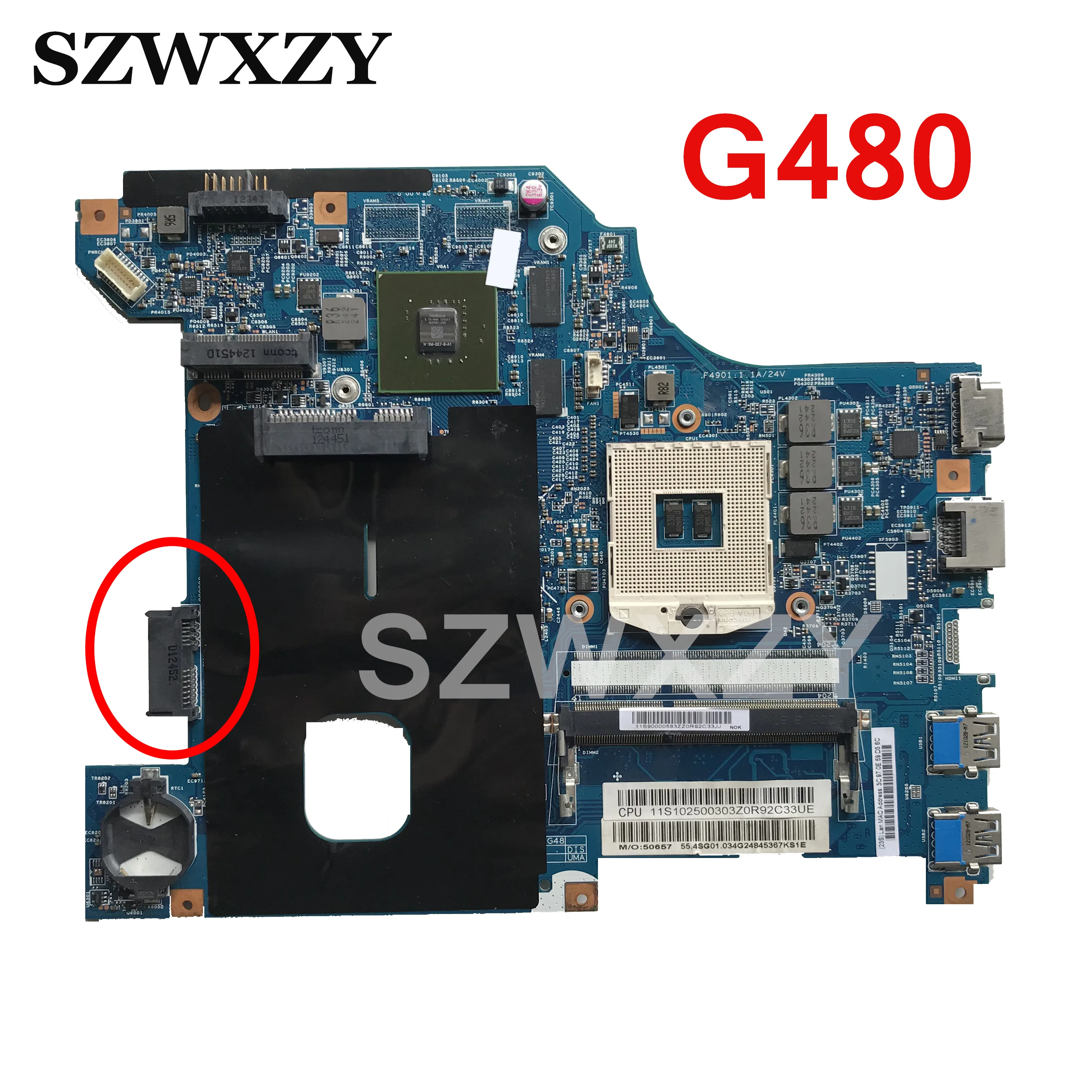 Материнская плата для ноутбука Lenovo G480 48 4sg12 011 полностью протестирована