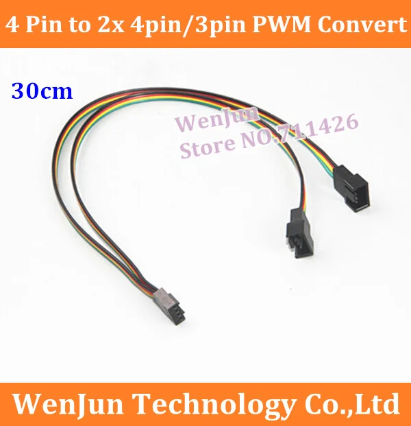 

Hot Sale PC Cooling Fan 4 Pin to 2x 4pin/3pin PWM Convert Connector Extension Cable 50PCS/LOT