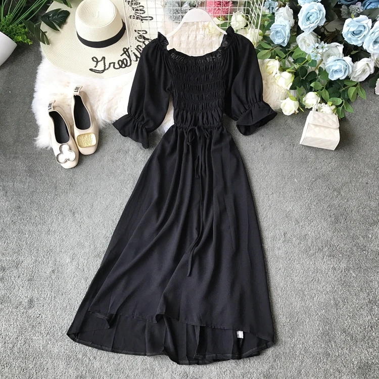 Женское однотонное платье Gagarich Длинное Элегантное феи с короткими рукавами лето