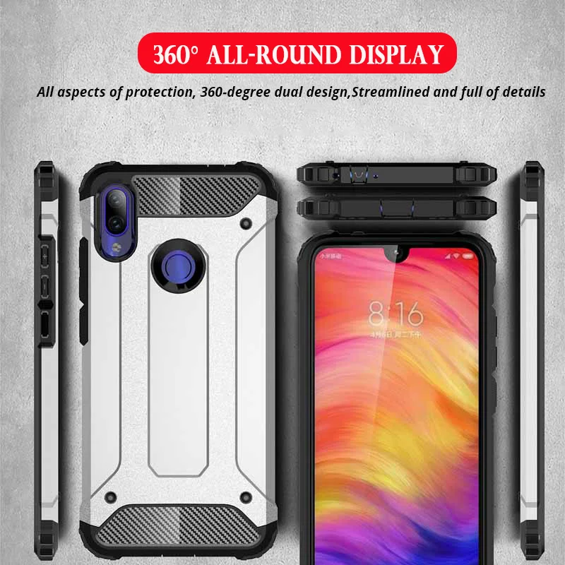 Чехол Red mi Armor для Xiao mi 9 mi 9 8 SE 9T Lite Red mi Note 8 7 6 5 Pro 7S 7A 6A 5A 4x4 Plus GO S2 Hybrid чехол из ПК и силикона