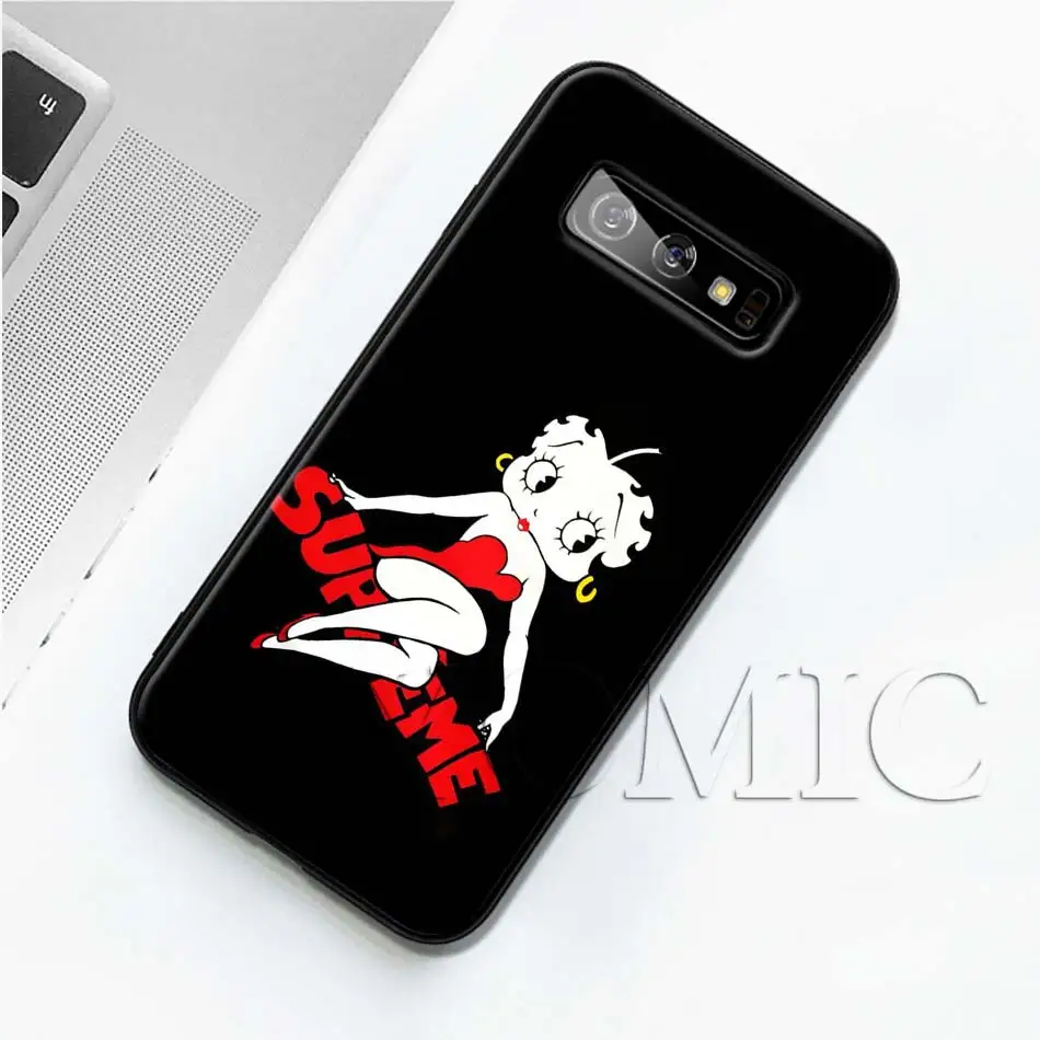 Betty Boop черный силиконовый чехол для samsung Galaxy S10 S10e S8 S9 плюс S7 A40 A50 A70 Note 8 9 мягкий чехол