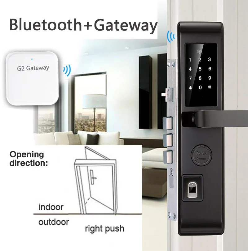 Приложение дистанционное управление Bluetooth шлюз дверной замок Пароль отпечатка пальца замок Противоугонная дверь специальные электронные замки 304 нержавеющая - Цвет: bluetooth gateway