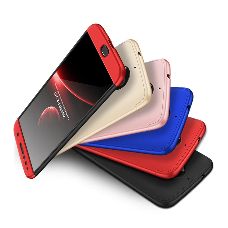 For Motorola G5sPlus Cases 3 in 1 360 Degree Full body hard PC Cover Case for G5splus Phone Bags Battery Protect Fundas |