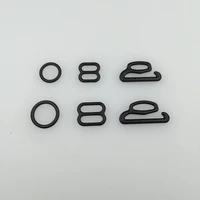100 pcs lot nylon coated metal bra rings sliders hooks for black color special shape hook bra diy accessories