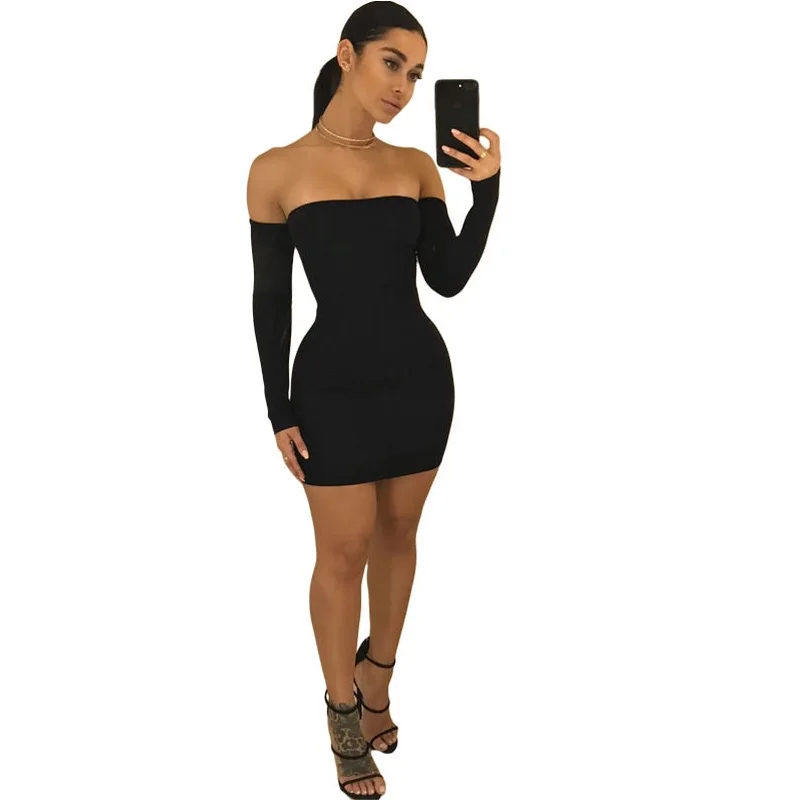 Женские платья с длинным рукавом Дамское открытое Бандажное платье на шнуровке