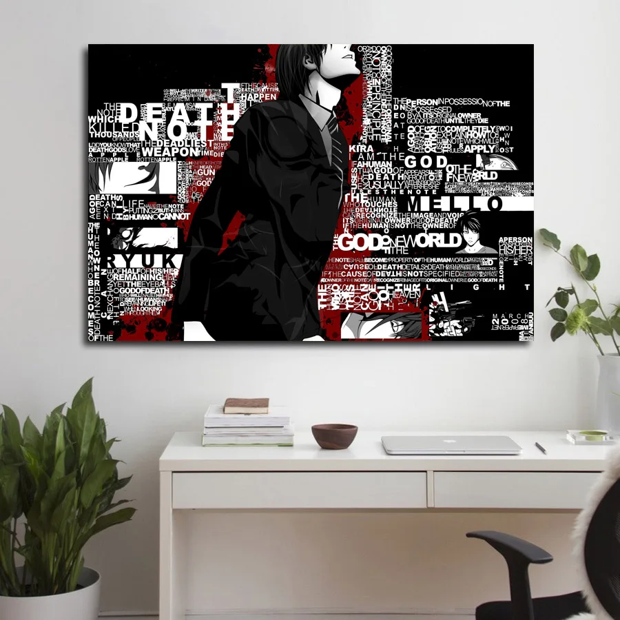 Аниме тетрадь смерти Wall Art Холст для изготовления репродукций и копий тканевый
