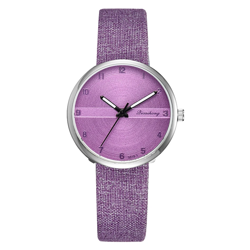 

Fashion Arabic Numbers Denim Look Faux Leather Band Women Quartz Wrist Watch New